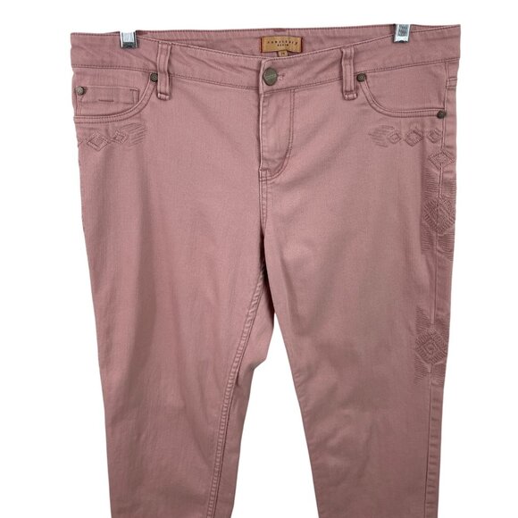 Sanctuary Dusty Rose Embroidered Mid Rise Skinny Jeans Womens Size 29 - Picture 3 of 10